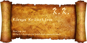 Kónya Krisztina névjegykártya